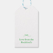 Modern Elegant Kleurrijk Groen Boog Monogram Cadeaulabel (Voorkant)