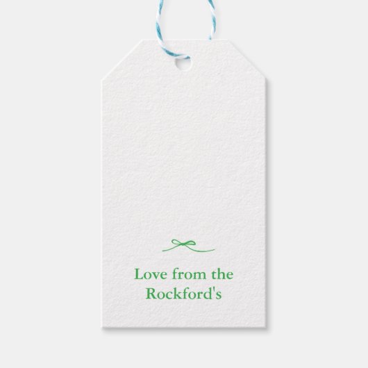 Modern Elegant Kleurrijk Groen Boog Monogram Cadeaulabel (Voorkant)