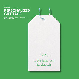 Modern Elegant Kleurrijk Groen Boog Monogram Cadeaulabel