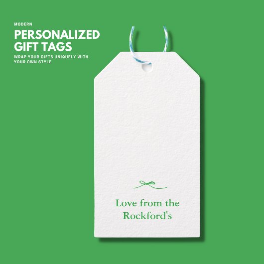 Modern Elegant Kleurrijk Groen Boog Monogram Cadeaulabel