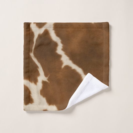 Modern Elegant Koe Faux Leather Collectie Bad Handdoek (Wasdoekje)