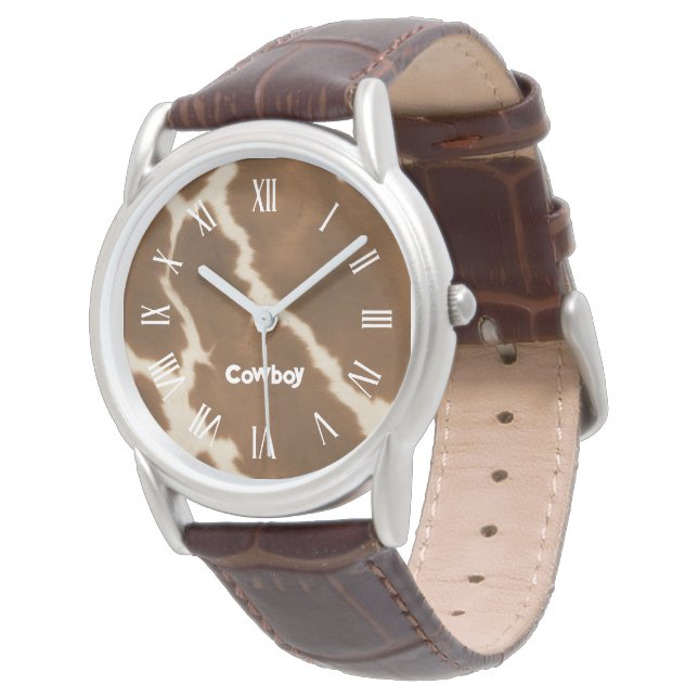 Modern Elegant Koe Faux Leather Collectie Horloge (Gekanteld)