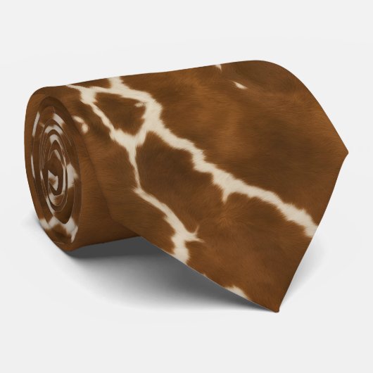 Modern Elegant Koe Faux Leather Collectie Stropdas (Opgerold)