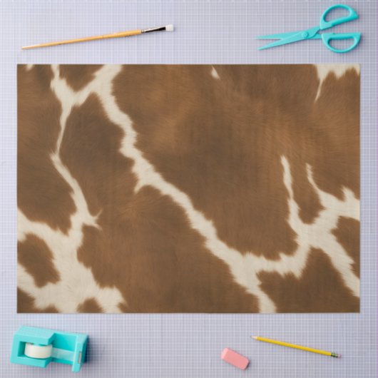 Modern Elegant Koe Faux Leather Collectie Tissuepapier (Craft)