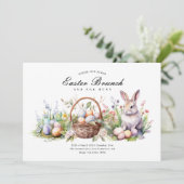 Modern Elegant Konijntje Paasbrunch & Eierjacht Kaart (Staand voorkant)