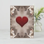 Modern, elegant, koningin van hartenkaartenillustr bedankkaart (Staand voorkant)