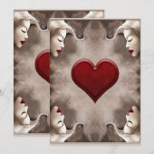 Modern, elegant, koningin van hartenkaartenillustr bedankkaart (Voorkant / Achterkant)