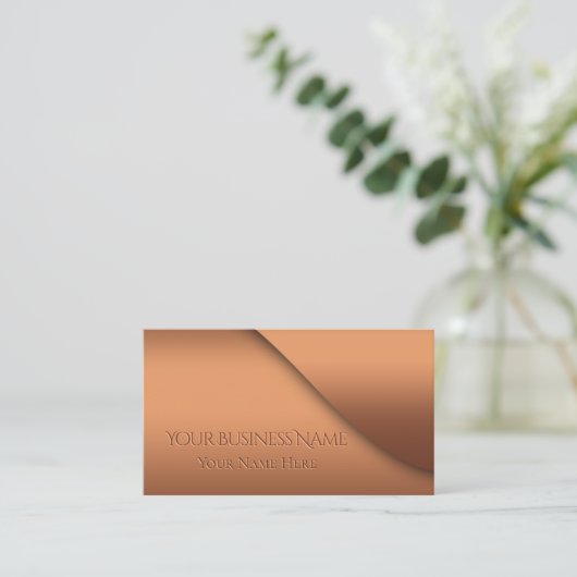 Modern Elegant Koper in reliëf Bedrijfs Visitekaartje (Staand voorkant)
