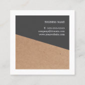 Modern Elegant Kraft Grey White Geometric Vierkante Visitekaartje (Achterkant)