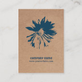 Modern Elegant Kraft Paper Blue Floral gepatterd Visitekaartje (Voorkant)