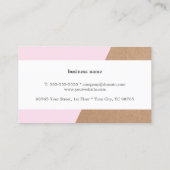 Modern Elegant Kraft Paper Roos White Geometric Visitekaartje (Achterkant)