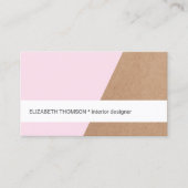 Modern Elegant Kraft Paper Roos White Geometric Visitekaartje (Voorkant)