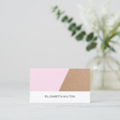 Modern Elegant Kraft Paper Roos White Geometric Visitekaartje (Staand voorkant)