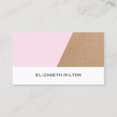 Modern Elegant Kraft Paper Roos White Geometric Visitekaartje (Voorkant)