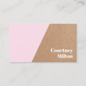 Modern Elegant Kraft Paper Roos White Geometric Visitekaartje (Voorkant)