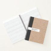 Modern Elegant Kraft Stripe 8.5·11 Spiraal Notitie Notitieboek (Binnen)