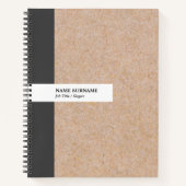 Modern Elegant Kraft Stripe 8.5·11 Spiraal Notitie Notitieboek (Voorkant)