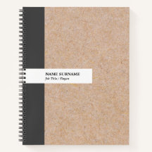 Modern Elegant Kraft Stripe 8.5·11 Spiraal Notitie