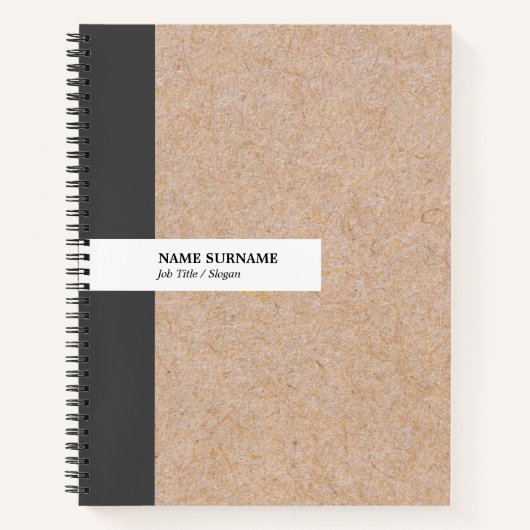 Modern Elegant Kraft Stripe 8.5·11 Spiraal Notitie Notitieboek (Voorkant)