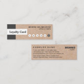 Modern Elegant Kraft Stripe Mini Loyalty-kaart Mini Visitekaartje (Voorkant / Achterkant)