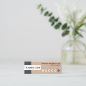 Modern Elegant Kraft Stripe Mini Loyalty-kaart Mini Visitekaartje (Staand voorkant)