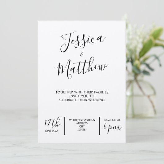 Modern Elegant Kraft Wedding Invitation Kaart (Staand voorkant)