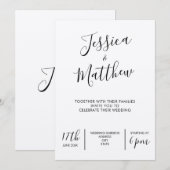 Modern Elegant Kraft Wedding Invitation Kaart (Voorkant / Achterkant)