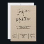Modern Elegant Kraft Wedding Invitation Kaart<br><div class="desc">Moderne uitnodiging voor weddenschappen met elegante kalligrafie. Eenvoudige trendy moderne huwelijksuitnodiging. Pas dit ontwerp aan voor uw trouwuitnodigingen.</div>