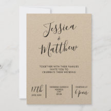 Modern Elegant Kraft Wedding Invitation
