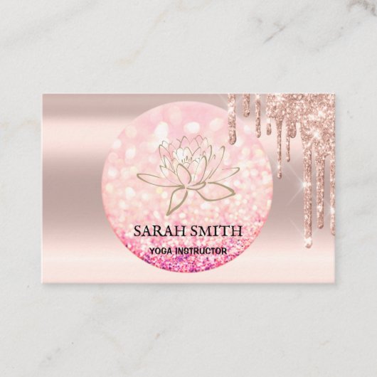 Modern Elegant laat gouden roos vallen, lotus Busi Visitekaartje (Voorkant)