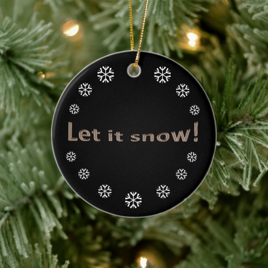 Modern Elegant laat het sneeuwen Keramisch Ornament (Boom)
