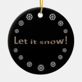 Modern Elegant laat het sneeuwen Keramisch Ornament (Voorkant)