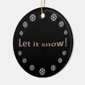 Modern Elegant laat het sneeuwen Keramisch Ornament (Links)
