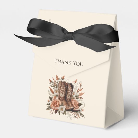 Modern Elegant Land Western- Bloemen Bedankdoosjes (Voorkant Zijde)