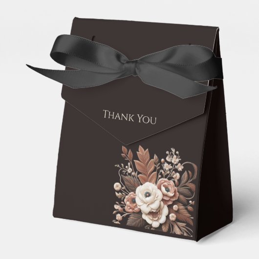 Modern Elegant Land Western- Bloemen Bedankdoosjes (Voorkant Zijde)
