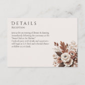 Modern Elegant Land Western- Bloemen Informatiekaartje (Voorkant)