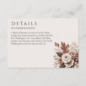 Modern Elegant Land Western- Bloemen Informatiekaartje (Achterkant)