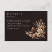 Modern Elegant Land Western- Bloemen Informatiekaartje (Voorkant)