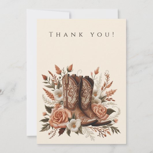 Modern Elegant Land Western- Bloemen Kaart (Achterkant)