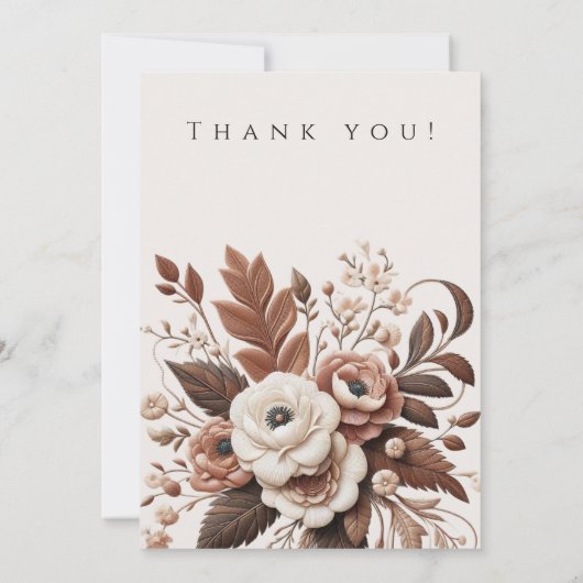 Modern Elegant Land Western- Bloemen Kaart (Achterkant)