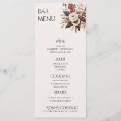 Modern Elegant Land Western- Bloemen Menu (Achterkant)