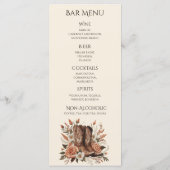Modern Elegant Land Western- Bloemen Menu (Achterkant)