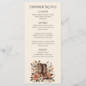 Modern Elegant Land Western- Bloemen Menu (Voorkant)