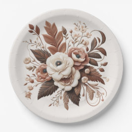 Modern Elegant Land Western- Bloemen Papieren Bordje