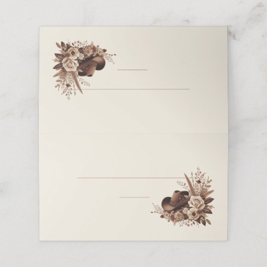 Modern Elegant Land Western- Bloemen Plaatskaartje (Buitenkant ongevouwen)