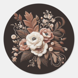 Modern Elegant Land Western- Bloemen Ronde Sticker