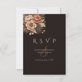 Modern Elegant Land Western- Bloemen RSVP Kaartje