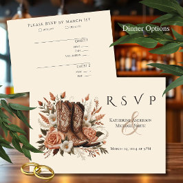 Modern Elegant Land Western- Bloemen RSVP Kaartje