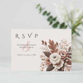 Modern Elegant Land Western- Bloemen RSVP Kaartje
