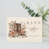 Modern Elegant Land Western- Bloemen RSVP Kaartje (Staand voorkant)
